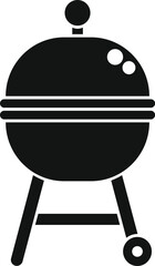 Wall Mural - Simplified black and white vector icon of a charcoal grill for design and web use