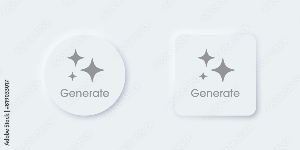 Generate AI button. Artificial intelligence and Machine learning ...