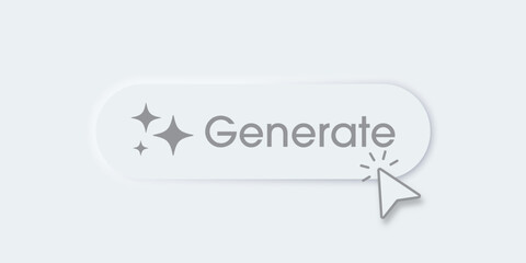 Fototapete - Generate AI button. Artificial intelligence and Machine learning technology concept. AI enters by command prompt to generate ideas. Chat with AI.  UI UX design, Vector illustration.