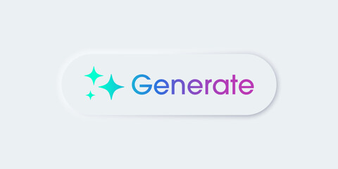 Fototapete - Generate AI button. Artificial intelligence and Machine learning technology concept. AI enters by command prompt to generate ideas. Chat with AI.  UI UX design, Vector illustration.