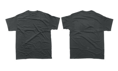 Poster - Front and Back Mockup of charcoal Heavyweight Cotton Crew neck Short Sleeve T-Shirt for Design Template Presentation