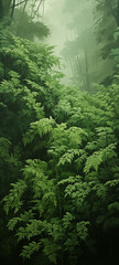 The pattern of fresh tropical foliage is dense and elegant