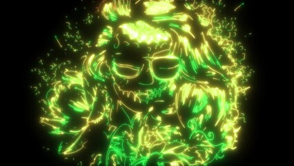 Sticker - neon animation of Dead girl