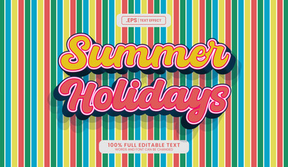 Wall Mural - editable text style effect, summer holidays text style retro