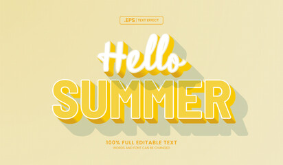 Hello summer text effect, editable text effect