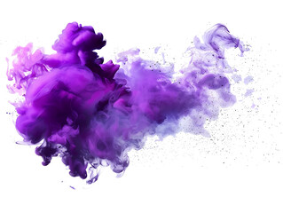 Purple explosion smoke isolated on transparent background