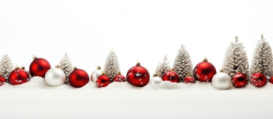 Fototapete - Christmas decoration on white background. copy space available