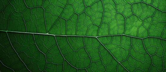 Poster - green leave texture Leaf vein structures pattern. copy space available