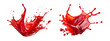 © HridoyDesigns - Tomato ketchup swirl splash with red sauce drops isolated