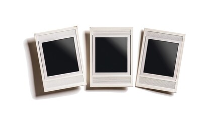 Poster - Three white frames arranged side by side. Perfect for adding photos or artwork