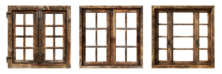 wooden window frame isolated