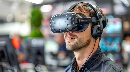 A man wearing a vr headset