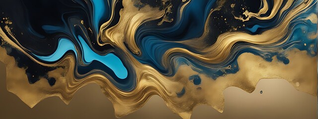  Ink abstract gold paint background art watercolor stone water luxury liquid texture marble. Abstract ink pattern modern gold ocean glitter black design splash blue light brush creative smoke sea sky.