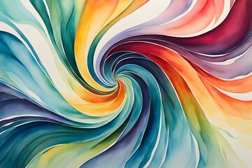 Watercolor swirl background blending seamless pattern central vortex