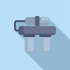 Poster - Minimalistic illustration of an electric plug and socket with shadow on a blue background