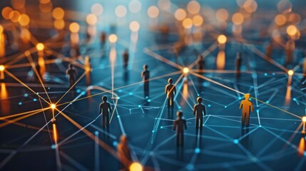 World social network diagram and social marketing in the form of connecting social media icons.