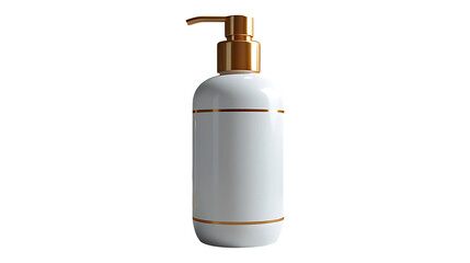 Luxury blank shampoo bottle on a transparent background