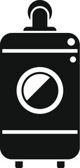 Poster - Black and white vector icon illustration of a classic vintage camera