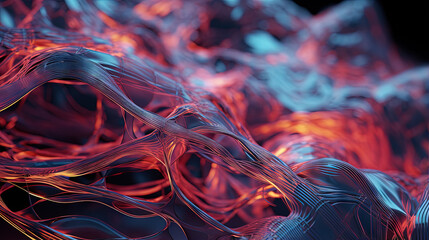 Wall Mural - Scientific abstraction with futuristic textured tissue waves. Tech background with close-up wave bio texture