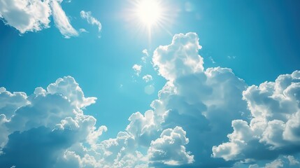 bright blue sky on a cloudy day