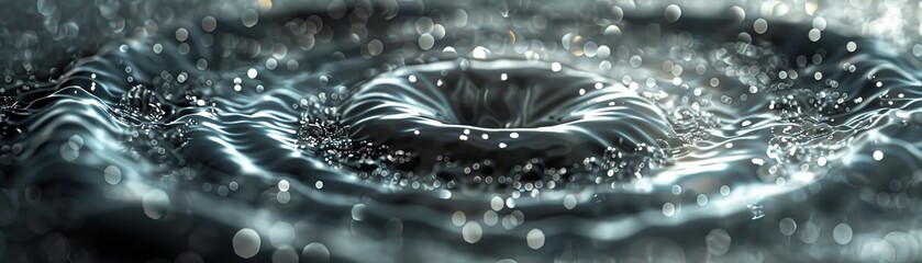Canvas Print - A water droplet is captured in a blurry image