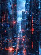 © Johannes - Technology city background or banner relating to digital, connectivity, simulation, hologram, data, ai, future, Generative AI