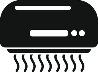 Wall Mural - Simplified air conditioner icon in black and white, suitable for web and app interfaces