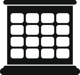 Sticker - Simplistic black and white icon representing an architectural building facade with multiple windows