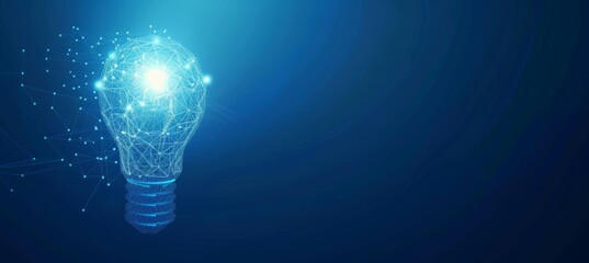 ech Innovation: Digital Wireframe Lightbulb