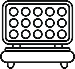 Sticker - Simplified black and white line art icon depicting an oldfashioned radio with round speakers