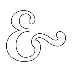 Wall Mural - Ampersand symbol vector illustration. A flat illustration design used for ampersand symbol icon, on a white background.  Vector illustration. EPS 10 