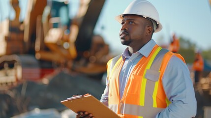 Wall Mural - The Construction Supervisor Evaluating Work