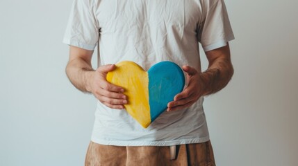 Sticker - Man Holding Colorful Heart