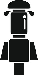 Sticker - Graphic icon of a retro camera flash attachment in silhouette