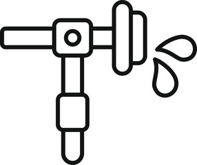 Sticker - Outline drawing of a water tap with a drop, symbolizing water conservation