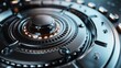 © UnderTheSun - Futuristic technology close-up of an intricate, illuminated mechanical device, showcasing advanced engineering and precision design.