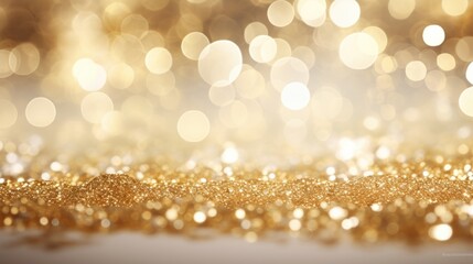 Golden bokeh lights background. New Year concept.