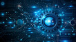 © wassana - A blue and black computer chip with a blue gear on it
