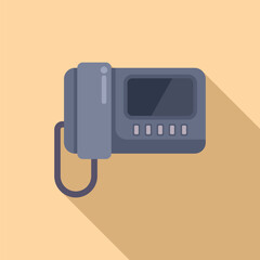 Canvas Print - Flat design of a modern handheld video camera with screen, ideal for multimedia icons