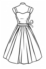 Wall Mural - Simple line drawing of a dress on a mannequin. Perfect for fashion design projects