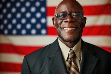 Capturing Happiness: Black Man American Flag