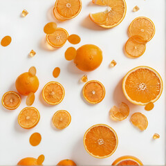 Wall Mural - orange slices background