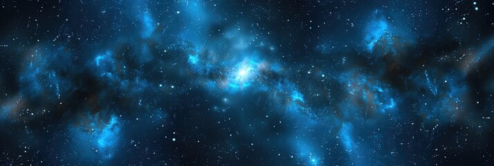Wall Mural - Blue Background With Stars. Abstract Milky Way Galaxy with Nebula in Starry Sky
