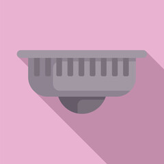 Sticker - Flat design icon of a contemporary security camera against a soft pink backdrop