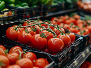 Wall Mural - Tomatoes in Plastic Trays