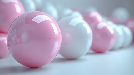 Canvas Print -   Pink and White Eggs on Counter Top