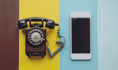 Comparing an old phone to a smartphone shows the technological revolution that has taken place over the last few decades.