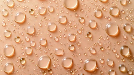 Poster -   Pink surface with water droplets and a smaller pattern of water droplets on top