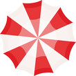 © anatolir - Graphic illustration of an open umbrella with a red and white striped pattern viewed from above