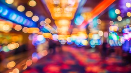 Blur focus in casino. Abstract Background in Vegas Nevada. Blurred Background.